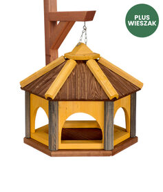  Karmnik dla Ptaków Drewniany z Wieszakiem W1