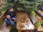 Meble ogrodowe biesiadne góralskie drewniane KOZAK wielkie zestawy do 5m (23)