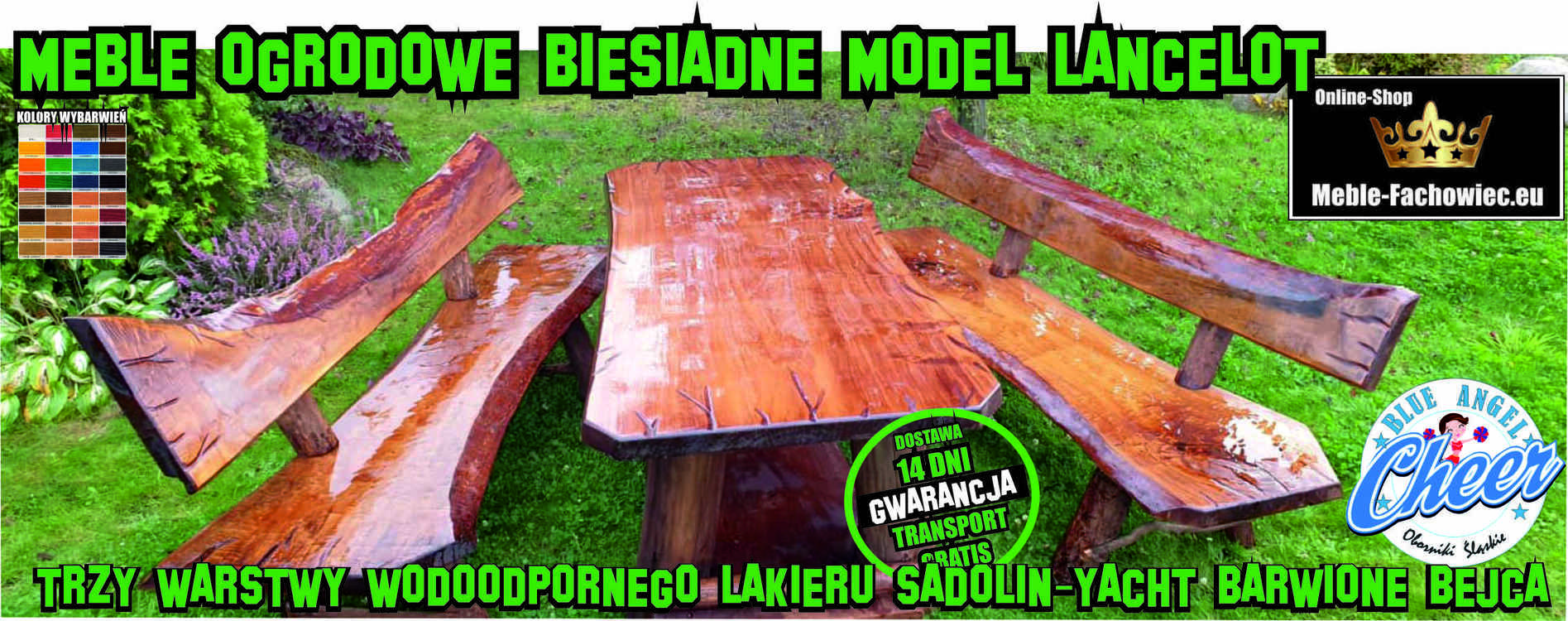 Model Lancelot meble ogrodowe biesiadne drewniane